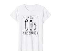 Annonce Deuxième Grossesse Maman Bébé en 2027 Nous Serons 4 T-Shirt Graphique avec Valeur