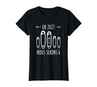 Annonce Deuxième Grossesse Maman Bébé en 2027 Nous Serons 6 T-Shirt Graphique avec Valeur
