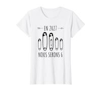 Annonce Deuxième Grossesse Maman Bébé en 2027 Nous Serons 6 T-Shirt Graphique avec Valeur