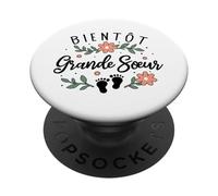 Annonce Grossesse 2eme Enfant - Bientôt Grande Sœur 2026 PopSockets PopGrip Adhésif