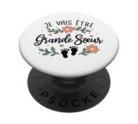 Annonce Grossesse 2eme Enfant Je Vais Etre Grande Sœur 2026 PopSockets PopGrip Adhésif