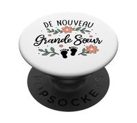 Annonce Grossesse 3eme Enfant De Nouveau Grande Sœur 2026 PopSockets PopGrip Adhésif