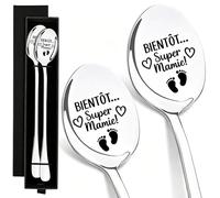 Annonce Grossesse, Annonce Grossesse Cadeau, Tu Vas Etre Mamie, Annonce Grossesse Mamie, Cuillères À Café Gravées Bientôt Super Mamie 2 Pièces Avec Coffret Cadeau Grand Mère Naissance Thé Dessert