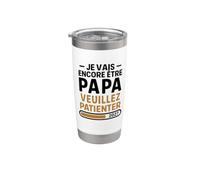 Annonce Grossesse Bébé 2 Papa Je Vais Encore Être Papa 2027 Gobelet isotherme en acier inoxydable double paroi