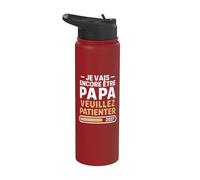Annonce Grossesse Bébé 2 Papa Je Vais Encore Être Papa 2027 Stainless Steel Insulated Water Bottle