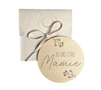 Annonce grossesse carte en bois Papa Mamie Papi Tata Tonton Arrière Grand-Mère Arrière Grand-Père avec pochette (Mamie)
