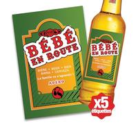 Annonce grossesse, Étiquette autocollante pour bouteille de bière, Bébé en route (5)