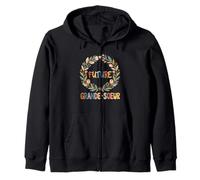 Annonce Grossesse Future Grande Sœur Illustration Florale Sweat à Capuche