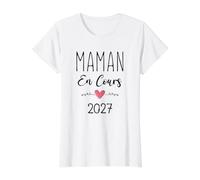 Annonce Grossesse Future Maman en Cours 2027 T-Shirt Graphique avec Valeur, Femme, Blanc, L