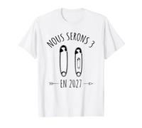 Annonce Grossesse Future Maman Papa - en 2027 Nous Serons 3 T-Shirt Graphique avec Valeur