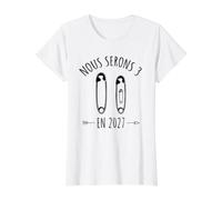 Annonce Grossesse Future Maman Papa - en 2027 Nous Serons 3 T-Shirt Graphique avec Valeur