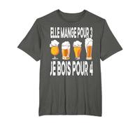 Annonce Grossesse Jumeaux Jumelles Bière Elle mange pour 3 T-Shirt