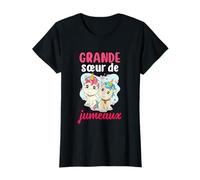 Annonce Grossesse Jumeaux Licornes Grande sœur de jumeaux T-Shirt