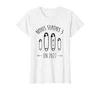 Annonce Grossesse Maman 2eme Bébé - Nous Serons 5 en 2027 T-Shirt Graphique avec Valeur