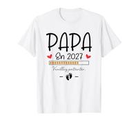 Annonce Grossesse Papa 1er Bébé en Route Futur Papa en 2027 T-Shirt Graphique avec Valeur, Homme, Blanc, S