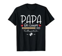Annonce Grossesse Papa 1er Bébé en Route Papa en Cours 2027 T-Shirt Graphique avec Valeur, Homme, Noir, S