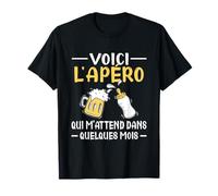 Annonce Grossesse Papa Originale Apéro Drôle Futur Papa T-Shirt