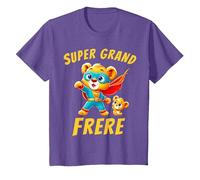 Annonce Grossesse Super Grand Frère - Tee Shirt Futur Frère T-Shirt, Enfant, Violet Chiné, 3 Ans