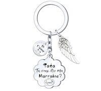 Annonce grossesse Tata Clef Cadeau pour future tata, veux-tu être ma marraine ?