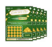 Annoncea 5 Faux Tickets à gratter gagnants | Faux Gains de 20 000€ | Carte à gratter Prank | Farces et attrapes | pour Blague Anniversaire, noël