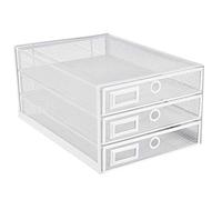 ANNOVA Organiseur de bureau en maille métallique à 3 étages avec tiroirs coulissants - Multifonctionnel - Construction solide de qualité supérieure (white)