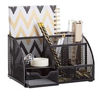 Annova Organiseur de bureau en maille métallique à 3 niveaux, Multifonction, solide, qualité supérieure pour lettres, documents, courrier, fichiers, papier, fournitures artistiques pour enfants (doré)