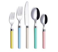 ANNOVA Silverware Set 20 Pieces Stainless Steel Cutlery Color Handle Flatware (Mix, 20 Pieces)