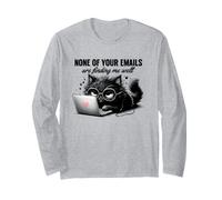 Annoyed Cat Ordinateur Portable E-mails Feline Humour Design Manche Longue