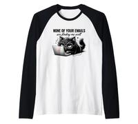 Annoyed Cat Ordinateur Portable E-mails Feline Humour Design Manche Raglan