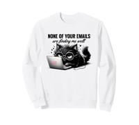 Annoyed Cat Ordinateur Portable E-mails Feline Humour Design Sweatshirt