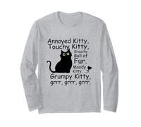 Annoyed Kitty Touchy Kitty - Pelote de Fourrure Grouchy Chat Noir Manche Longue