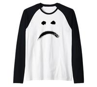 Annoyed Sad Face - Minimal Black Drawing Manche Raglan
