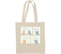 Annoying Cats Sac fourre-tout en coton naturel Motif chat