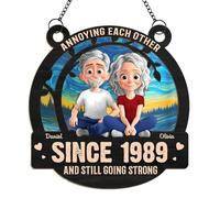 Annoying Each Other since and Still Going Strong - Attrape-soleil personnalisé à suspendre à la fenêtre, s'énerver depuis cadeau personnalisé, cadeau de couple, souvenir de mariage personnalisé