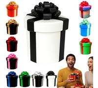 Annoying Nested Screw Gift Box, Boîte à Cadeaux Farce Agaçante en Argent, Reusable Prank Gift Packaging for Birthday, Christmas & Fun Party Game (White-Black)