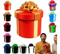 Annoying Nested Screw Gift Box, Boîte à Cadeaux Farce Agaçante en Argent, Reusable Prank Gift Packaging for Birthday, Christmas & Fun Party Game (Red-Gold)