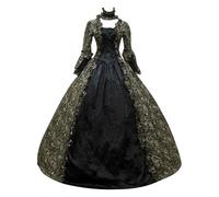 AnnSemo Robe victorienne vintage médiévale, taille empire, robe de la Renaissance avec manches trompette, style rétro, gothique, pour cosplay, Halloween, pour femme