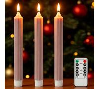 AnnSpa 3 Set Bougies LED Sans Flamme Fonctionne sur Batterie avec Télécommande, Sans Flamme Lumières Bougie Electrique pour Party Mariage Halloween Noël Décoration Lampe Maison Décoration - Rose