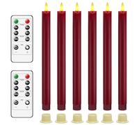 AnnSpa 6 Set Bougies LED sans Flamme Fonctionne sur Batterie avec Télécommande,Sans Flamme Lumières pour Party Mariage Halloween Noël Décoration Lampe Maison Décoration Rouge