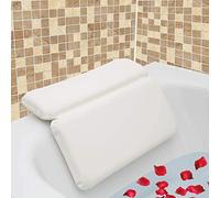 AnnSpa Coussin De Bain, Oreiller de Bain avec 7 Ventouses Antidérapant, Conception à 2 panneaux pour Le Cou, Le Dos, Les Épaules et La Tête, Génial pour Jacuzzi, Bain à Remous, Accueil Spa (14.5"x11")