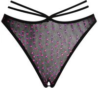annsummers Ann Summers Love Me Sequin Heart Crotchless Thong Noir XS-S