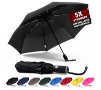 Anntrue Parapluie de voyage coupe-vent, ouverture automatique, léger, compact, portable, pliable, parfait pour voiture, sac à main, homme et femme, noir, One-Size