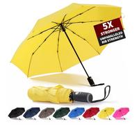 Anntrue Parapluie de voyage coupe-vent, ouverture automatique, léger, compact, portable, pliable, parfait pour voiture, sac à main, homme et femme (jaune)
