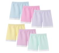Anntry 2-12 Ans Fille Short de vélo de Couleur Unie Robe de sécurité Culotte Shorty pour Tout-Petits Lot de 6 sous-vêtements