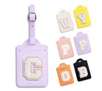 Anntry Étiquettes de Bagage, PU Cuir Etiquette Valise, Porte-étiquetes pour Sac de Voyage, Étiquettes d'identification de Valise avec Carte Nom Adresse Numéro pour Sacs et Valises