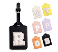 Anntry Étiquettes de Bagage, PU Cuir Etiquette Valise, Porte-étiquetes pour Sac de Voyage, Étiquettes d'identification de Valise avec Carte Nom Adresse Numéro pour Sacs et Valises