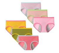 Anntry sous-vêtements en Coton pour Adolescentes Pantalons menstruels Culottes étanches Culottes Solides Taille Moyenne pour Adolescentes de 10 à 18 Ans (Lot de 6)