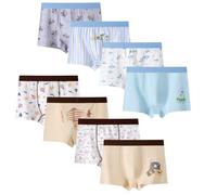 Anntry sous-vêtements pour garçons, Boxers pour Tout-Petits garçons en Forme de Dinosaure, Paquet de 8 Slips en Coton pour bébés Enfants de 2 à 12 Ans