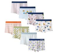 Anntry sous-vêtements pour garçons, Boxers pour Tout-Petits garçons en Forme de Dinosaure, Paquet de 8 Slips en Coton pour bébés Enfants de 2 à 12 Ans