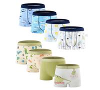 Anntry sous-vêtements pour garçons, Boxers pour Tout-Petits garçons en Forme de Dinosaure, Paquet de 8 Slips en Coton pour bébés Enfants de 2 à 12 Ans